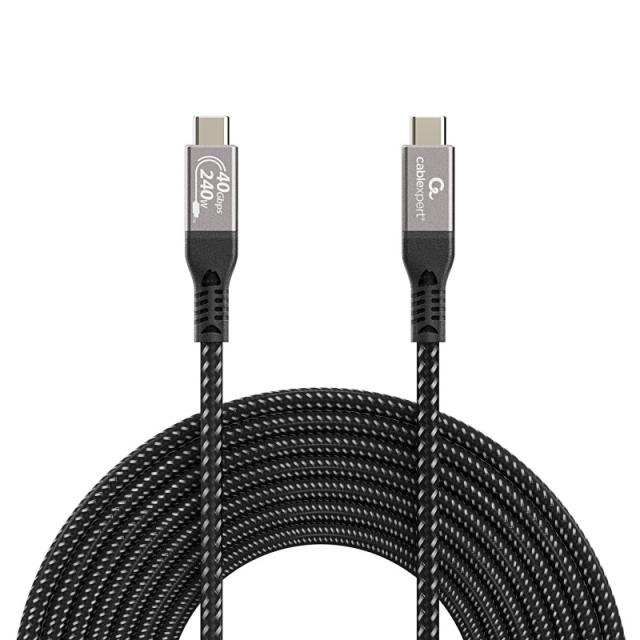 Gembird - CCBP-USB4-CMCM240-1.5M cable USB USB4 Gen 3x2 1,5 m USB C Negro, Plata