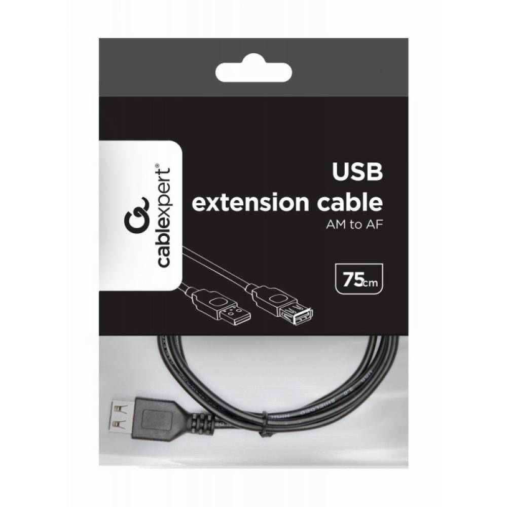 Gembird - CC-USB2-AMAF-75CM/300-BK cable USB USB 2.0 0,75 m USB A Negro