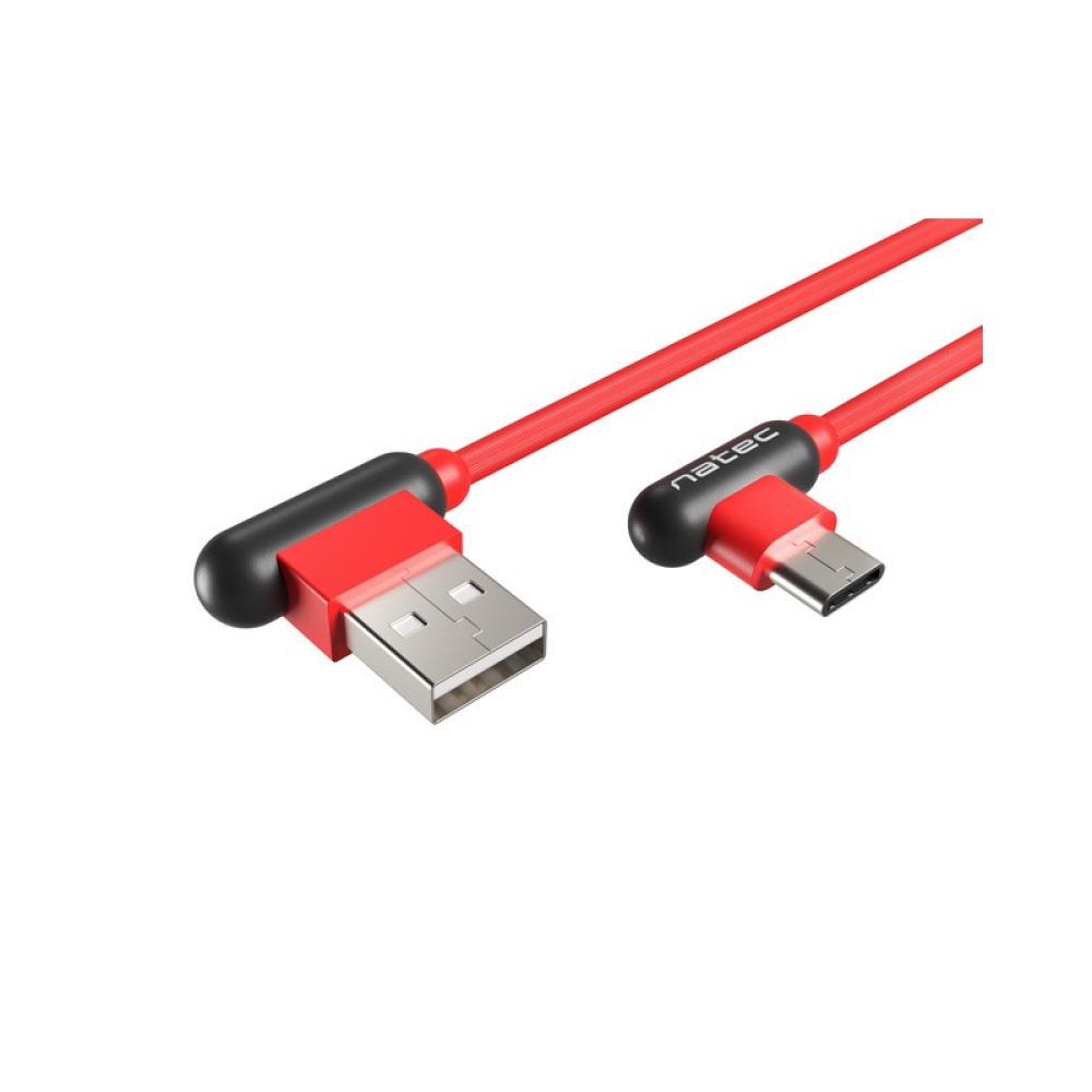 NATEC - NKA-1201 cable USB USB 2.0 1 m USB A USB C Negro, Rojo