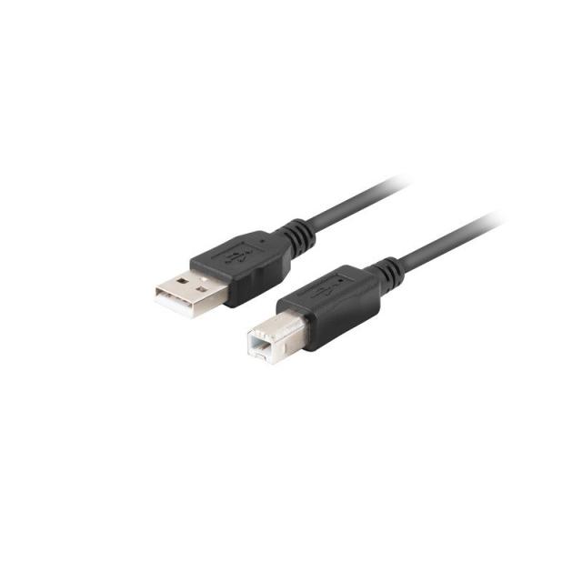 Lanberg - CA-USBA-15CU-0010-BK cable USB USB 2.0 1 m USB B Negro