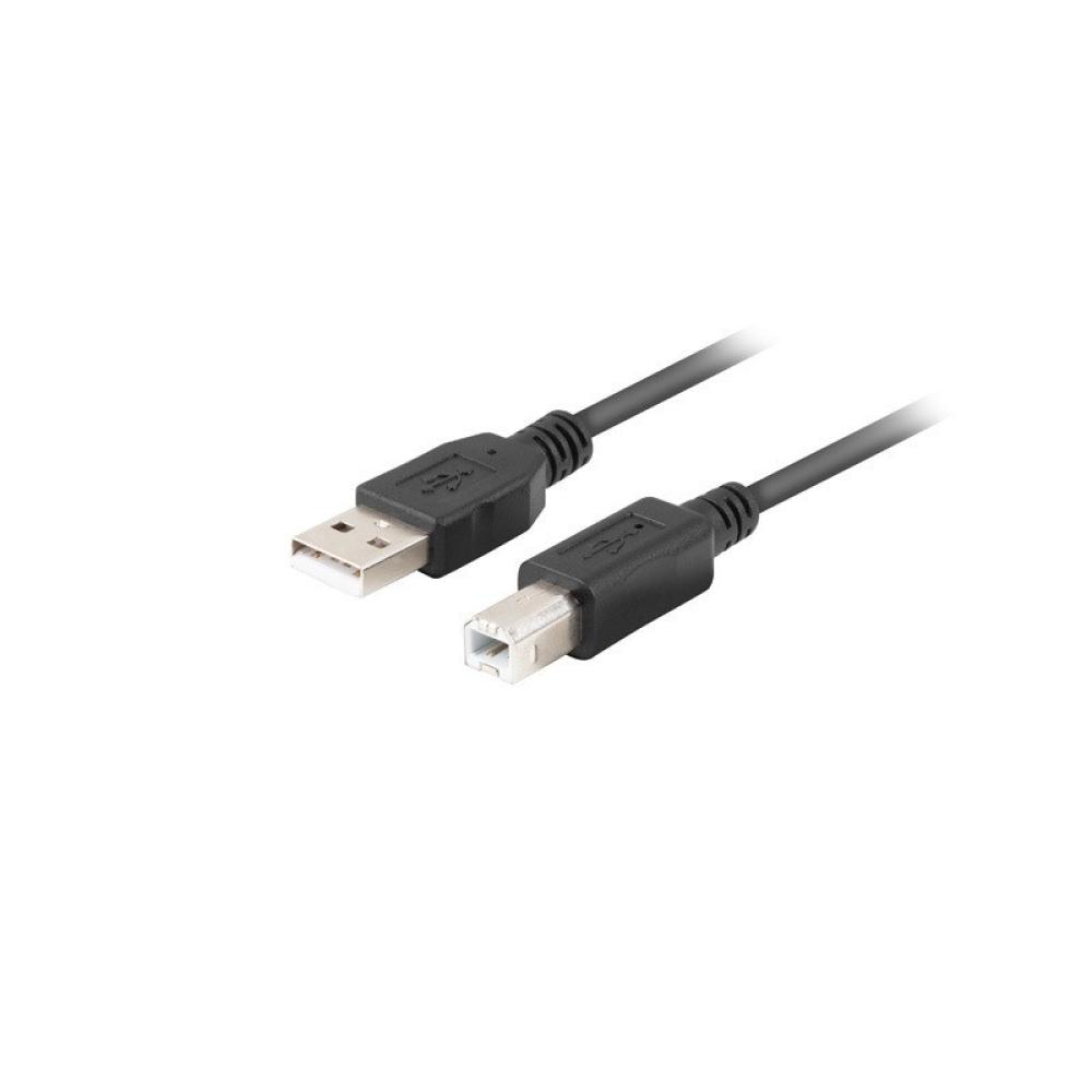 Lanberg - CA-USBA-15CU-0010-BK cable USB USB 2.0 1 m USB B Negro