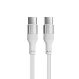 Ksix - Cable de carga y datos , 1m, USB-C a USB-C, Carga ultrarrápida 60W, Silicona, Puertos Aleación de aluminio, Blanco