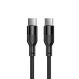 Ksix - Cable de carga y datos , 1m, USB-C a USB-C, Carga ultrarrápida 60W, Silicona, Puertos Aleación de aluminio, Negro