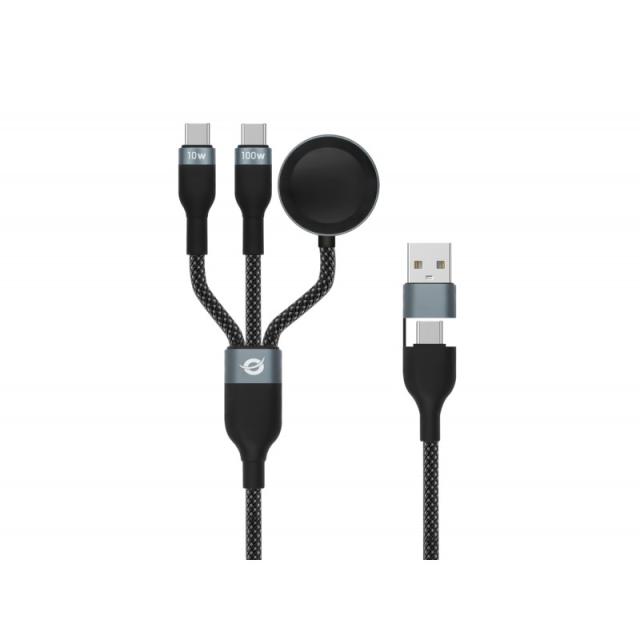 Conceptronic - ETTA08B15 cable USB USB 2.0 1,5 m USB A 2 x USB C Negro