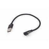 Gembird - CC-USB2-AMLML-0.2M cable de conector Lightning 0,2 m Negro