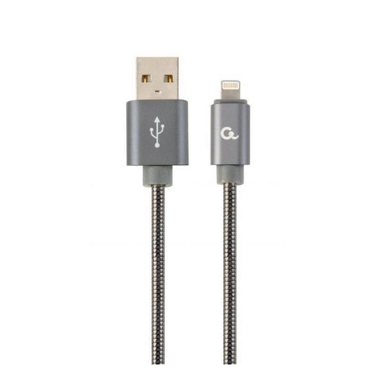 Cablexpert - CC-USB2S-AMLM-1M-BG cable de conector Lightning 8 m Gris