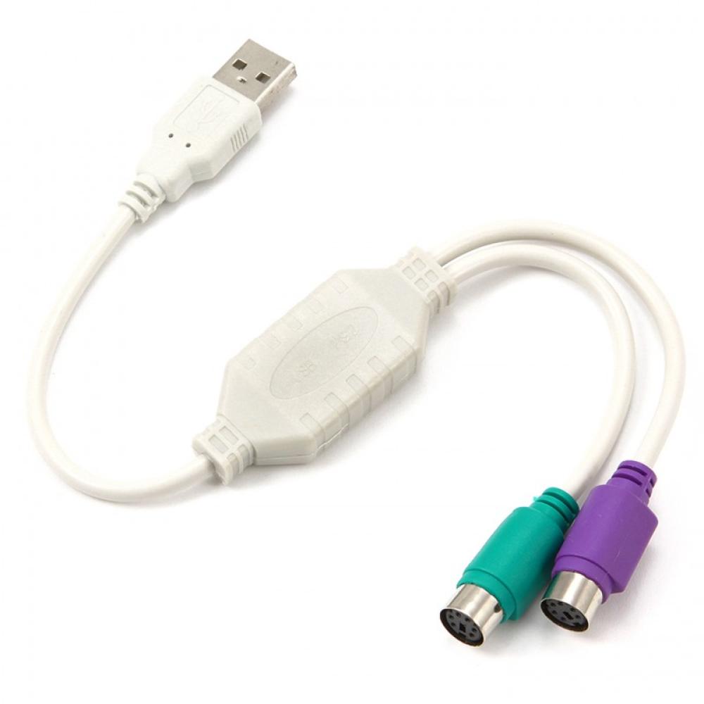 Gembird - UAPS12 cable ps/2 0,3 m 2x 6-p Mini-DIN USB A Blanco