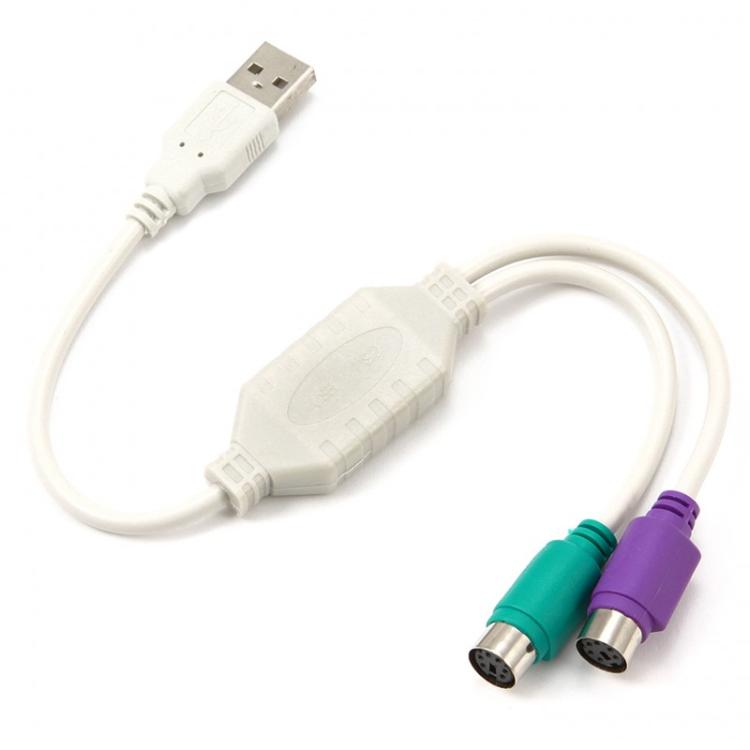 Gembird - UAPS12 cable ps/2 0,3 m 2x 6-p Mini-DIN USB A Blanco