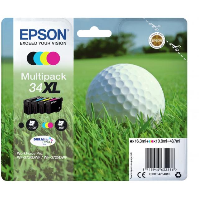 Epson - Golf ball Multipack 4-colours 34XL DURABrite Ultra Ink