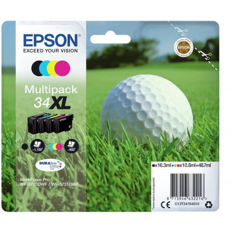 Epson - Golf ball Multipack 4-colours 34XL DURABrite Ultra Ink