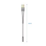 AISENS - Cable Adaptador Audio Jack 3.5 4pines/H-2xjack 3.5 3pines/M, Gris, 25cm