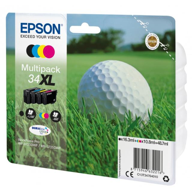 Epson - Golf ball Multipack 4-colours 34XL DURABrite Ultra Ink