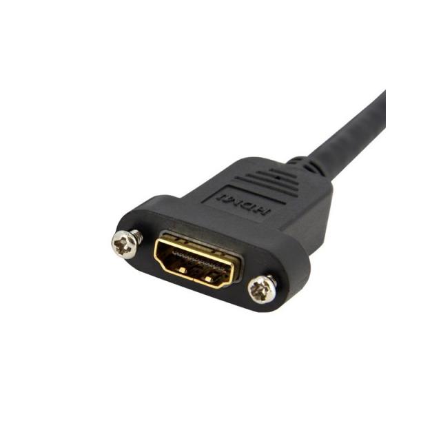 StarTech.com - Cable Adaptador de 0,9m HDMI Hembra a Macho, Cable HDMI de Alta Velocidad 4K de Montaje en Panel, HDMI UHD 4K 30H
