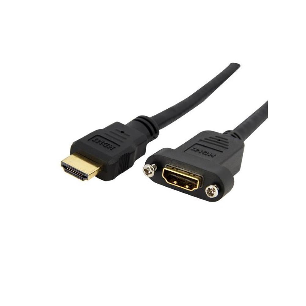 StarTech.com - Cable Adaptador de 0,9m HDMI Hembra a Macho, Cable HDMI de Alta Velocidad 4K de Montaje en Panel, HDMI UHD 4K 30H