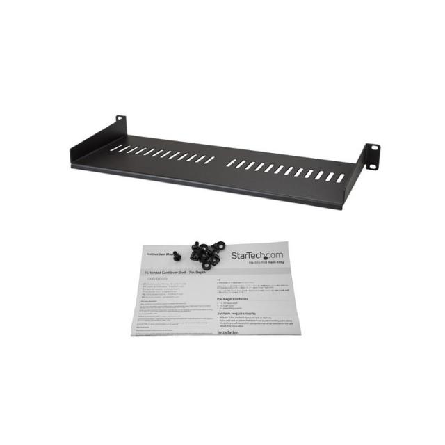 StarTech.com - Bandeja Estante Ventilado de 1U para Armario Rack de Servidores - de 7 Pulgadas de Profundidad