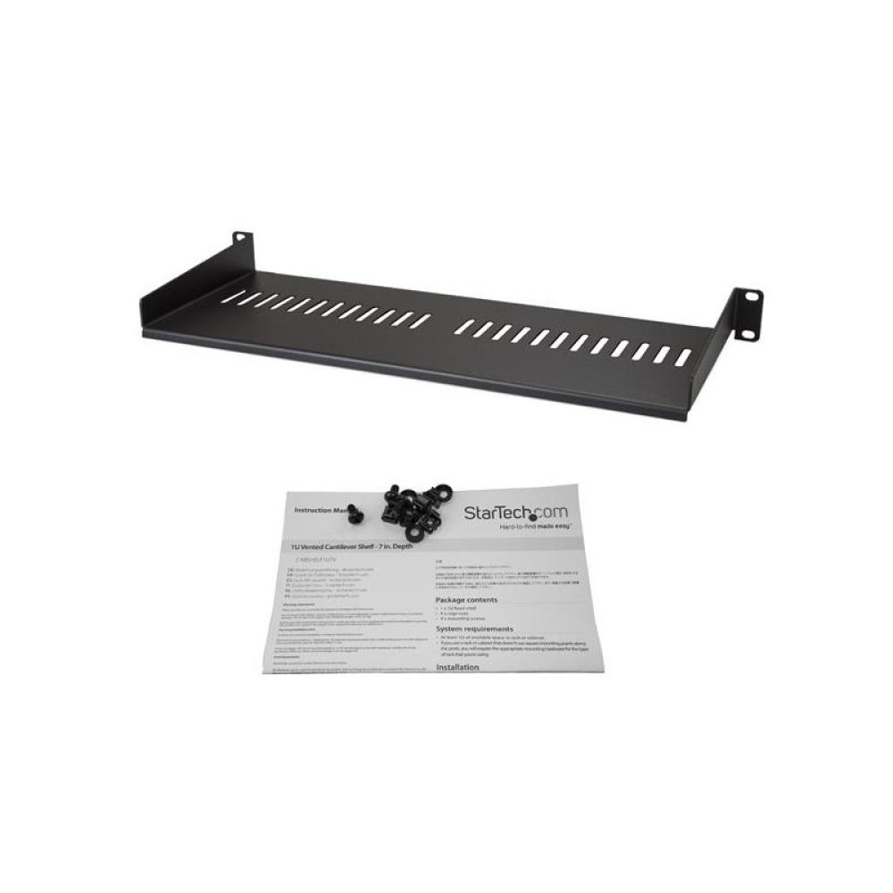 StarTech.com - Bandeja Estante Ventilado de 1U para Armario Rack de Servidores - de 7 Pulgadas de Profundidad