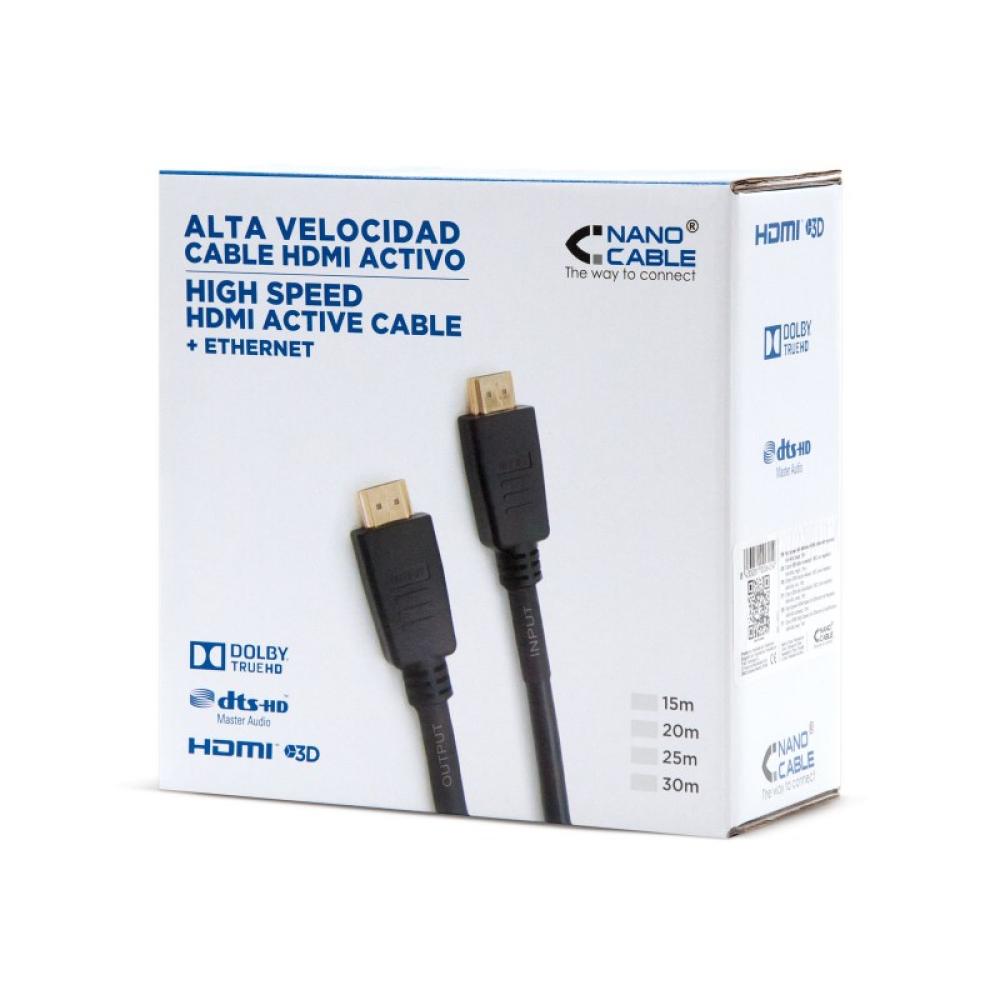 Nanocable - CABLE HDMI V1.4 (ALTA VELOCIDAD / HEC) CON REPETIDOR, A/M-A/M, 25 M