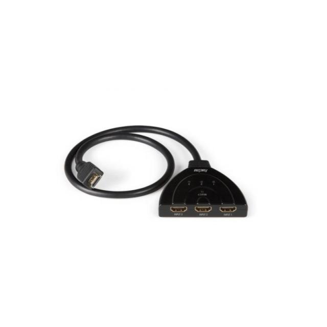 Fonestar - FO-373 cable HDMI 0,5 m HDMI tipo A (Estándar) 3 x HDMI Type A (Standard) Negro