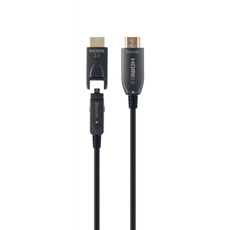 Gembird - CCBP-HDMID-AOC-30M cable HDMI HDMI tipo A (Estándar) HDMI tipo D (Micro) Negro