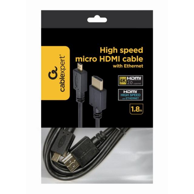 Gembird - 1.8m HDMI-M/micro HDMI-M cable HDMI 1,8 m HDMI tipo A (Estándar) HDMI tipo D (Micro) Negro