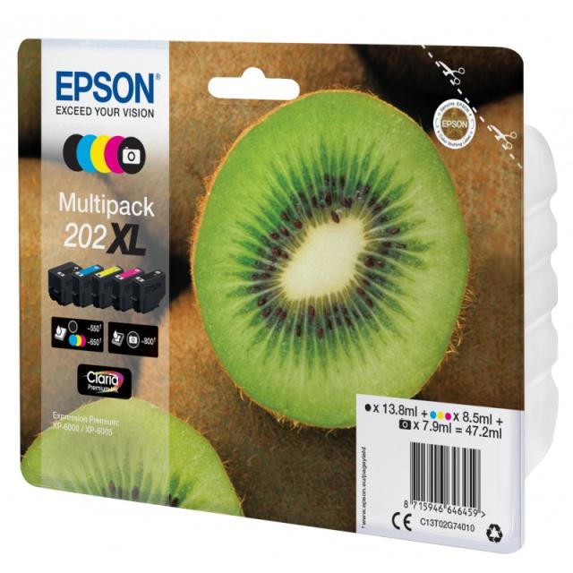 Epson - Kiwi Multipack 5-colours 202XL Claria Premium Ink