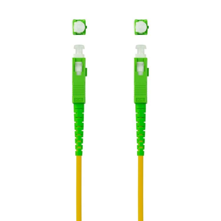 Nanocable - Cable de Fibra Óptica SC/APC a SC/APC Monomodo Simplex LSZH, Amarillo, 80 m