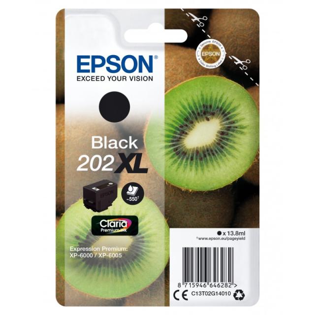 Epson - Kiwi Singlepack Black 202XL Claria Premium Ink