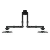 TooQ - Soporte de Mesa Giratorio e Inclinable para 2 Pantallas (Monitor / TV Plasma / LCD / LED) 13” – 32”, de Dos Brazos, Negro