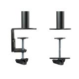 TooQ - Soporte de Mesa Giratorio e Inclinable para 2 Pantallas (Monitor / TV Plasma / LCD / LED) 13” – 32”, de Dos Brazos, Negro