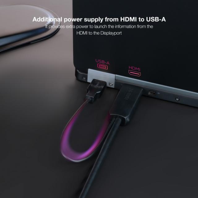 Nanocable - Cable Conversor HDMI 2.0 a DisplayPort V1.2, 1.8 m, Negro