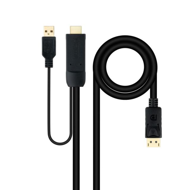 Nanocable - Cable Conversor HDMI 2.0 a DisplayPort V1.2, 1.8 m, Negro