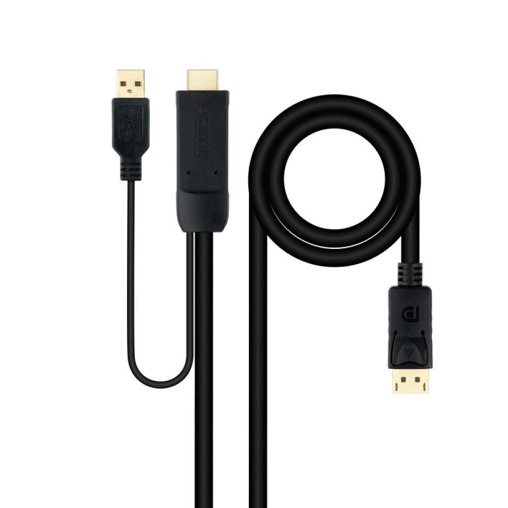 Nanocable - Cable Conversor HDMI 2.0 a DisplayPort V1.2, 1.8 m, Negro