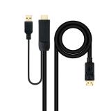 Nanocable - Cable Conversor HDMI 2.0 a DisplayPort V1.2, 1.8 m, Negro