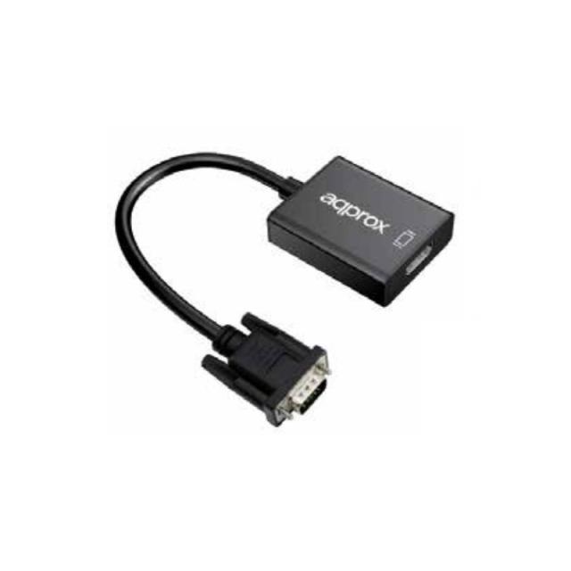 Approx - appC25 0,2 m HDMI tipo A (Estándar) VGA (D-Sub) Negro