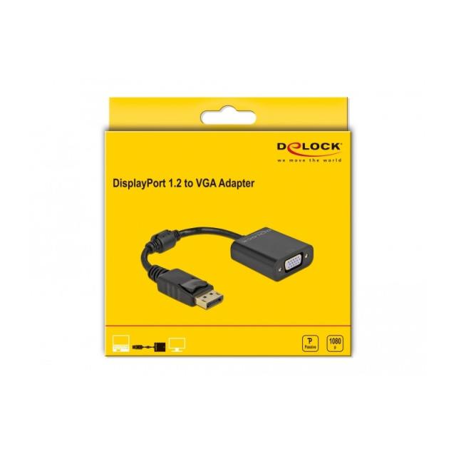 DeLOCK - Adaptador DisplayPort 1.2 macho a VGA hembra negro