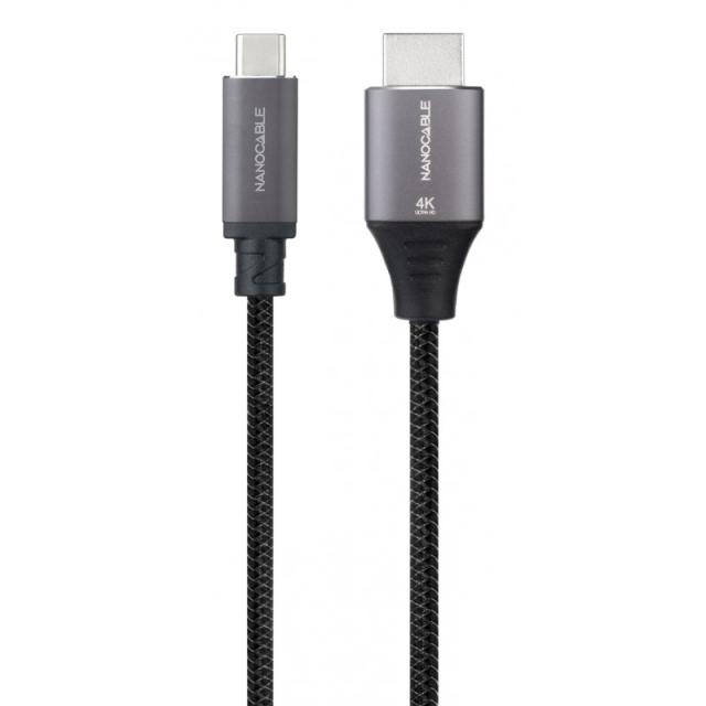 Nanocable - 10.15.5262 adaptador de cable de vídeo 1,8 m USB Tipo C HDMI Negro