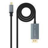 Nanocable - 10.15.5022 adaptador de cable de vídeo 2 m USB Tipo C DisplayPort Negro