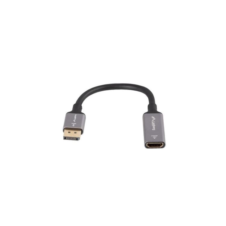 Lanberg - AD-DP-HD-02 adaptador de cable de vídeo 0,2 m DisplayPort HDMI Plata