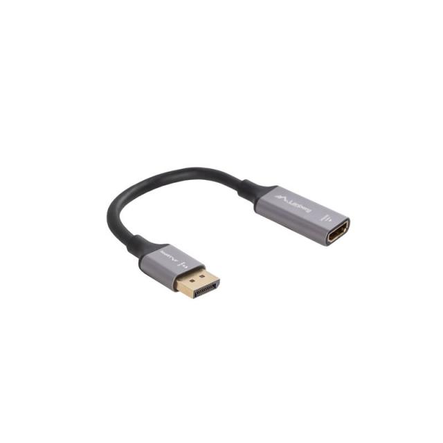 Lanberg - AD-DP-HD-02 adaptador de cable de vídeo 0,2 m DisplayPort HDMI Plata