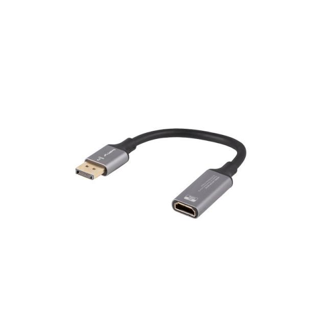 Lanberg - AD-DP-HD-02 adaptador de cable de vídeo 0,2 m DisplayPort HDMI Plata