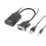 Gembird - A-VGA-HDMI-01 adaptador de cable de vídeo 0,15 m HDMI tipo A (Estándar) VGA (D-Sub) Negro