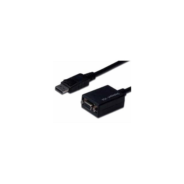 ASSMANN Electronic - AK-340410-001-S adaptador de cable de vídeo 0,15 m DisplayPort VGA (D-Sub) Negro