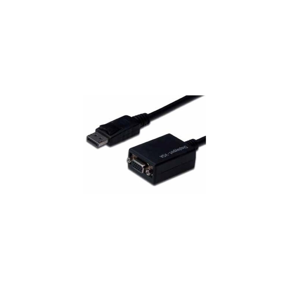 ASSMANN Electronic - AK-340410-001-S adaptador de cable de vídeo 0,15 m DisplayPort VGA (D-Sub) Negro