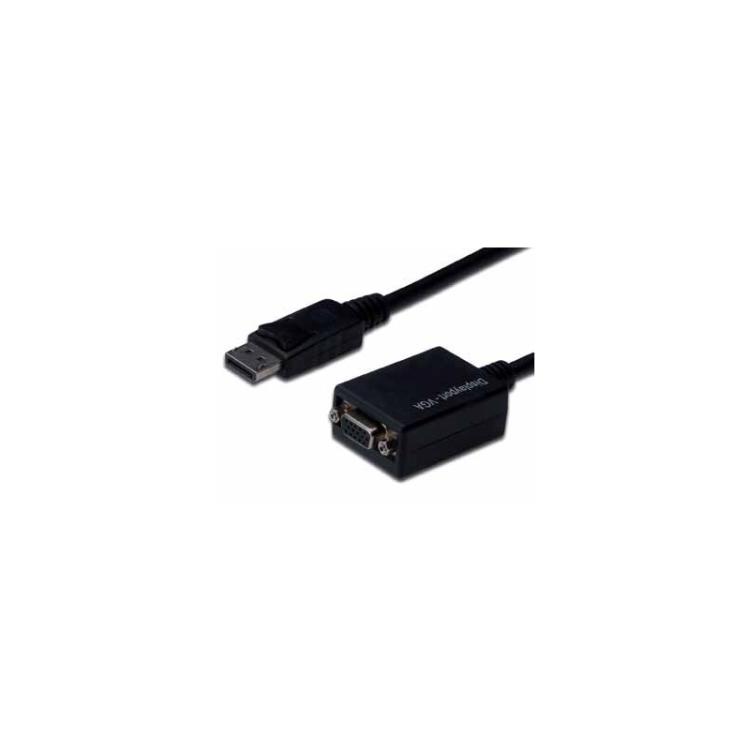 ASSMANN Electronic - AK-340410-001-S adaptador de cable de vídeo 0,15 m DisplayPort VGA (D-Sub) Negro