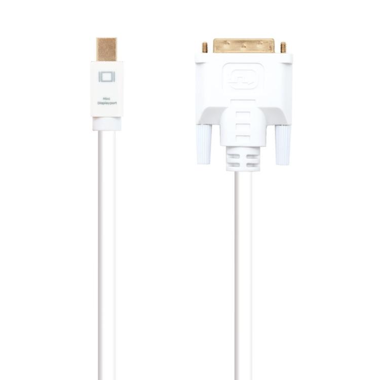 Nanocable - Cable conversor Mini DP a DVI, Mini DP/M - DVI/M, Blanco, 5.0 M