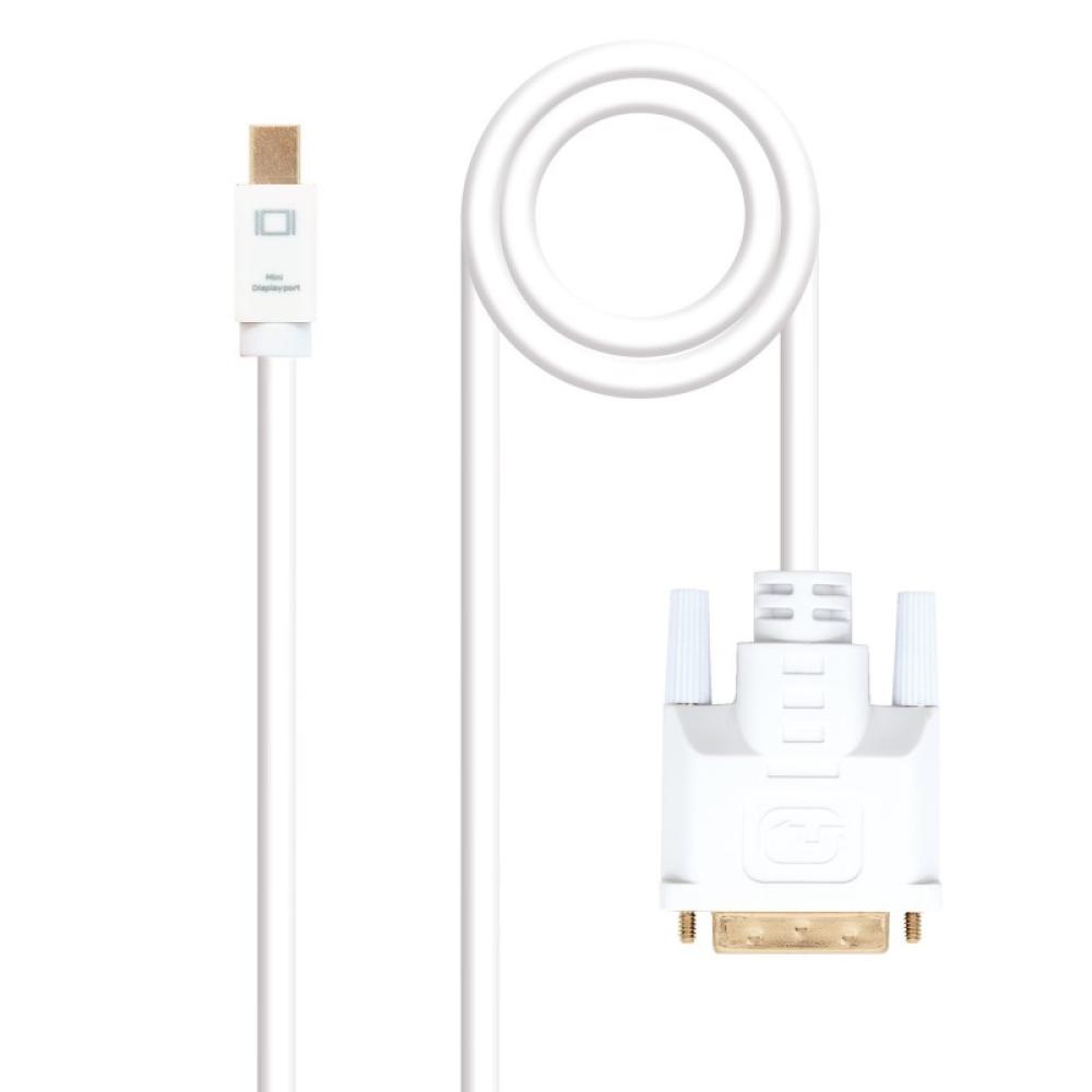 Nanocable - Cable conversor Mini DP a DVI, Mini DP/M - DVI/M, Blanco, 5.0 M