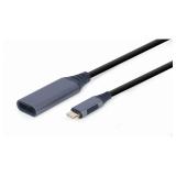 Gembird - A-USB3C-DPF-01 adaptador de cable de vídeo 0,15 m USB Tipo C DisplayPort Negro, Gris