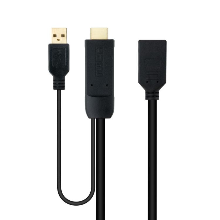 Nanocable - Conversor HDMI 2.0 a DisplayPort V1.2 Negro, 20 cm