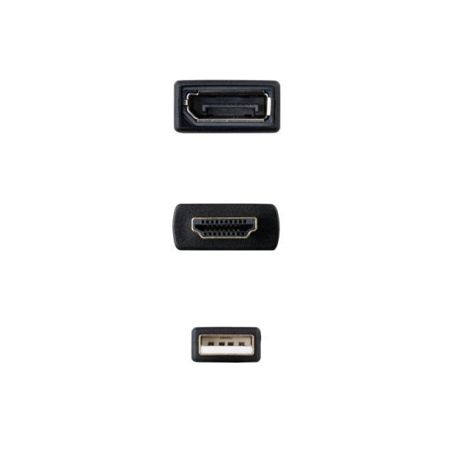 Nanocable - Conversor HDMI 2.0 a DisplayPort V1.2 Negro, 20 cm