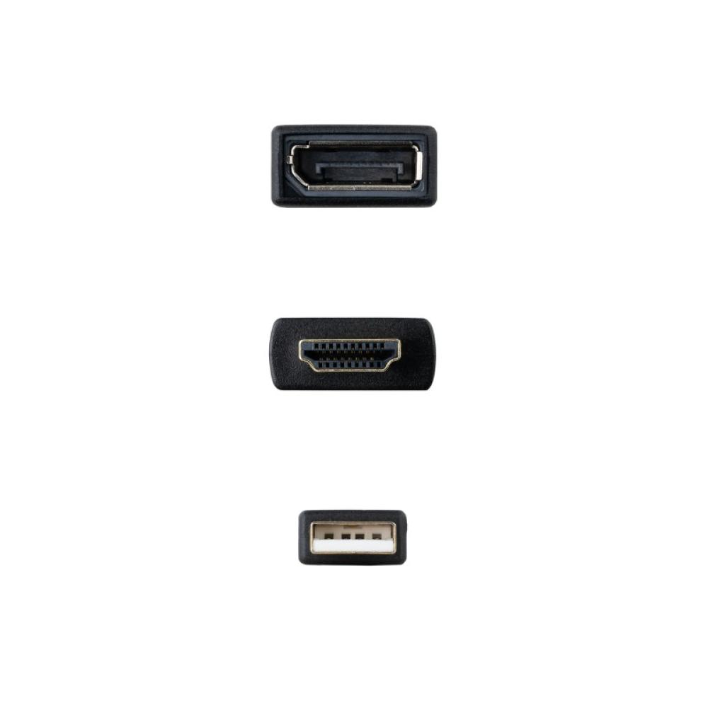 Nanocable - Conversor HDMI 2.0 a DisplayPort V1.2 Negro, 20 cm